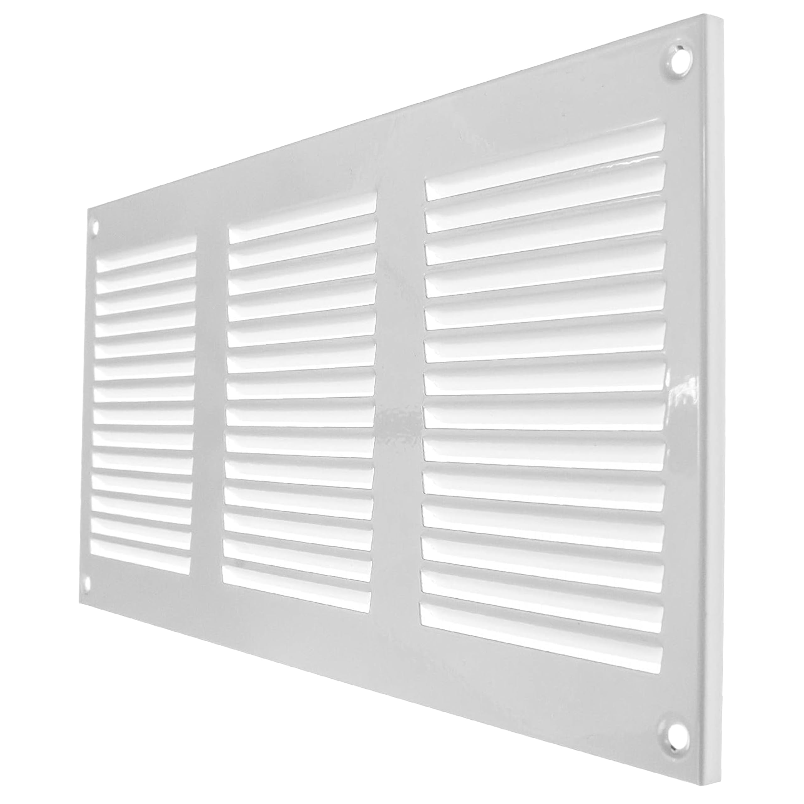 Vent Systems 12'' x 6'' Inch (Overall Dimensions) White Metal Vent Duct Cover - Louvered Rectangular Return Grill with Built in Mesh Screen - HVAC Ventilation Grille for Home Improvement - Image 7