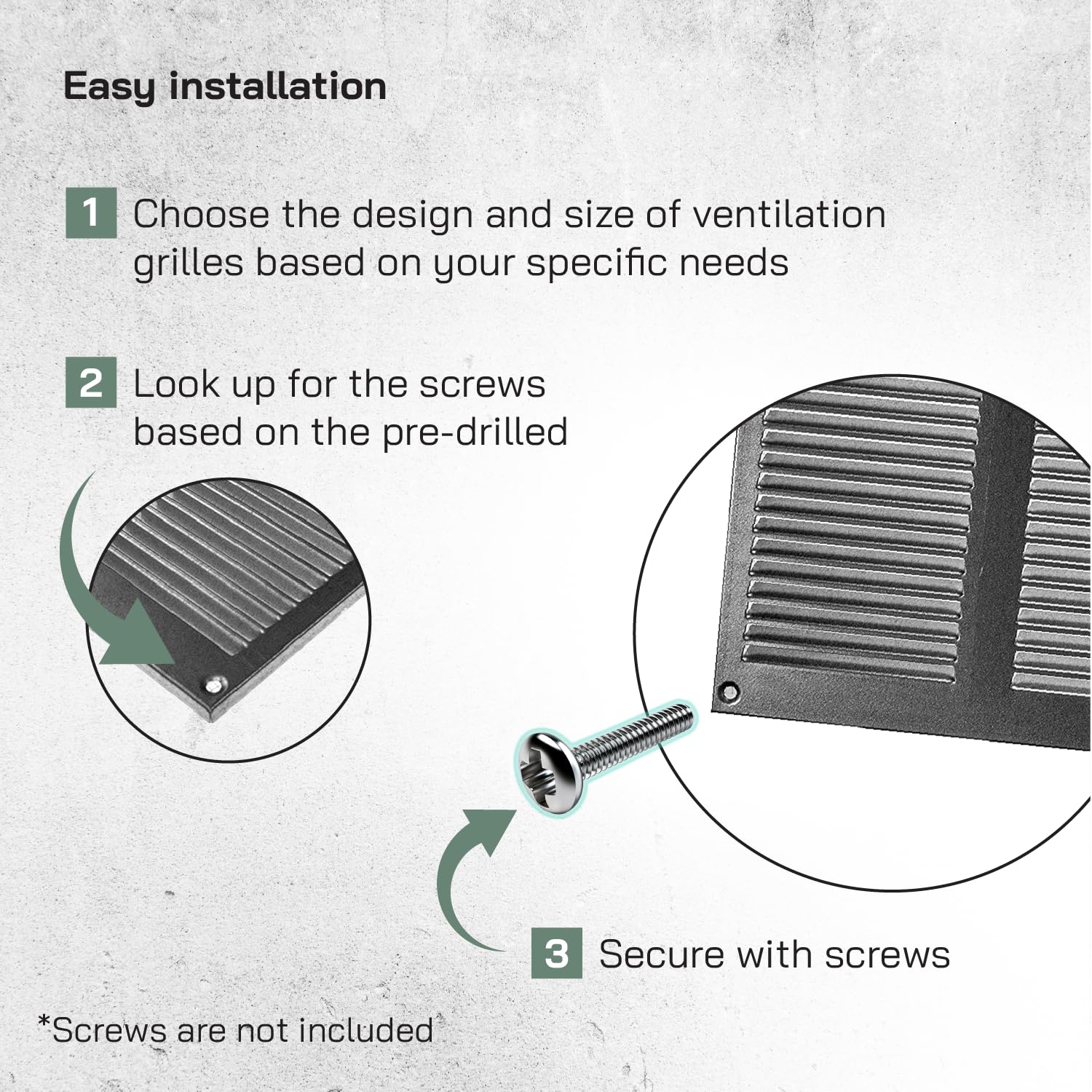 Vent Systems 16'' x 16'' Inch (Overall Dimensions) Galvanized Steel Air Vent Cover - Louvered Rectangular Return Grill with Built-in Protective Mesh Screen - HVAC Vent Grille for Home Improvement - Image 3