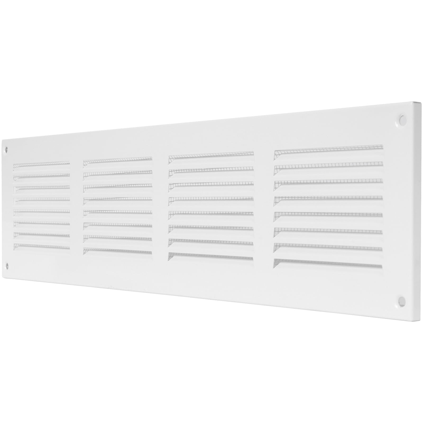 Vent Systems 16'' x 4'' Inch (Overall) White Metal Air Vent Cover - Louvered Rectangular Return Grill with Built-in Protective Mesh Screen - HVAC Ventilation Grille for Home Improvement - Image 7