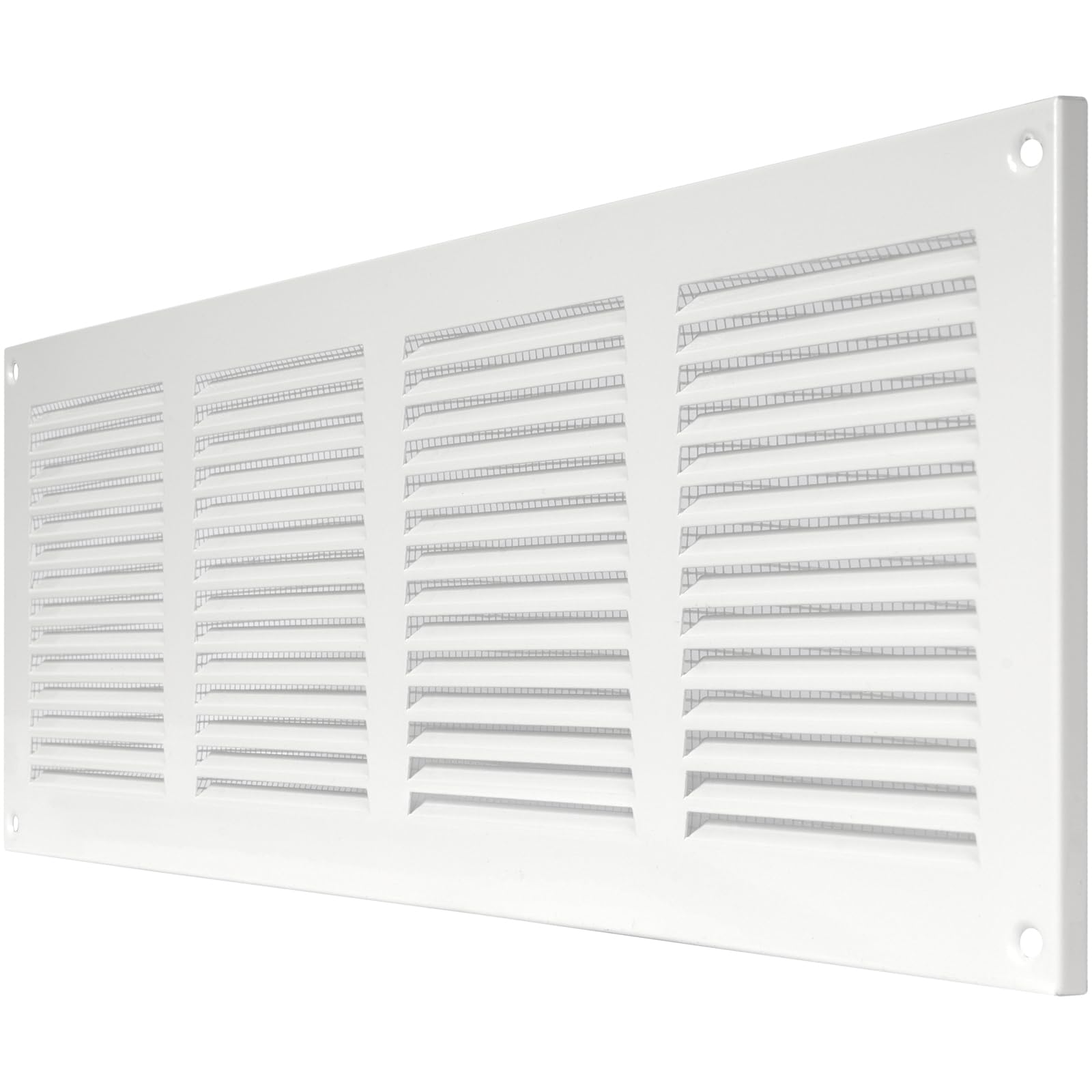 Vent Systems 16" x 6" Inch White Metal Vent Cover – Louvered Air Return Grille with Built-in Mesh Screen – Heavy-Duty Wall & Ceiling Ventilation Cover for Home, Office, Garage – Indoor and Outdoor Use - Image 7