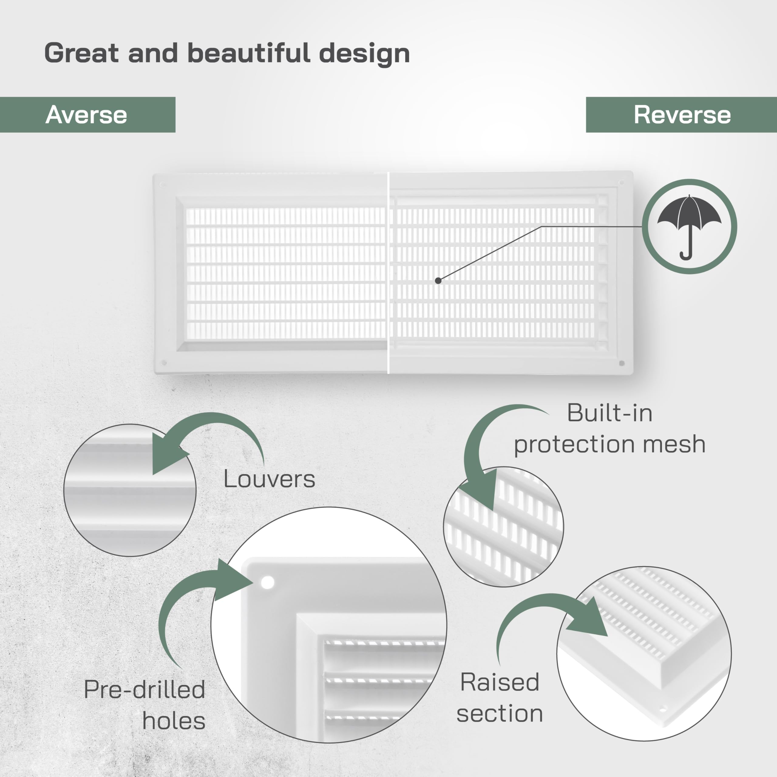 Vent Systems 3" x 10" Inch (Opening Dimensions) White Plastic Air Vent Cover - Rectangular Return Grille with Built-in Mesh Screen - HVAC Ventilation Grill for Home Improvement - Indoor, Outdoor Use - Image 3