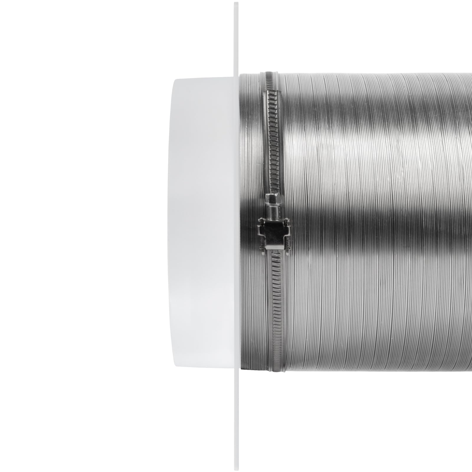 Vent Systems 4" inch Air Vent Duct Connector Flange Straight Ventilation Pipe Plastic Ducting Connector Plate For Cooling Heating Ventilation System HVAC With Valve - Image 9