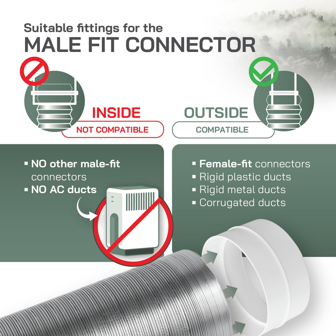 Vent Systems 4'' Inch Backdraft Damper - Backdraft Shutter - ABS Plastic Inline Duct Connector Draft/Backflow Blocker - One-Way Airflow Ducting Insert - HVAC Exhaust Connector with Valve - Image 3