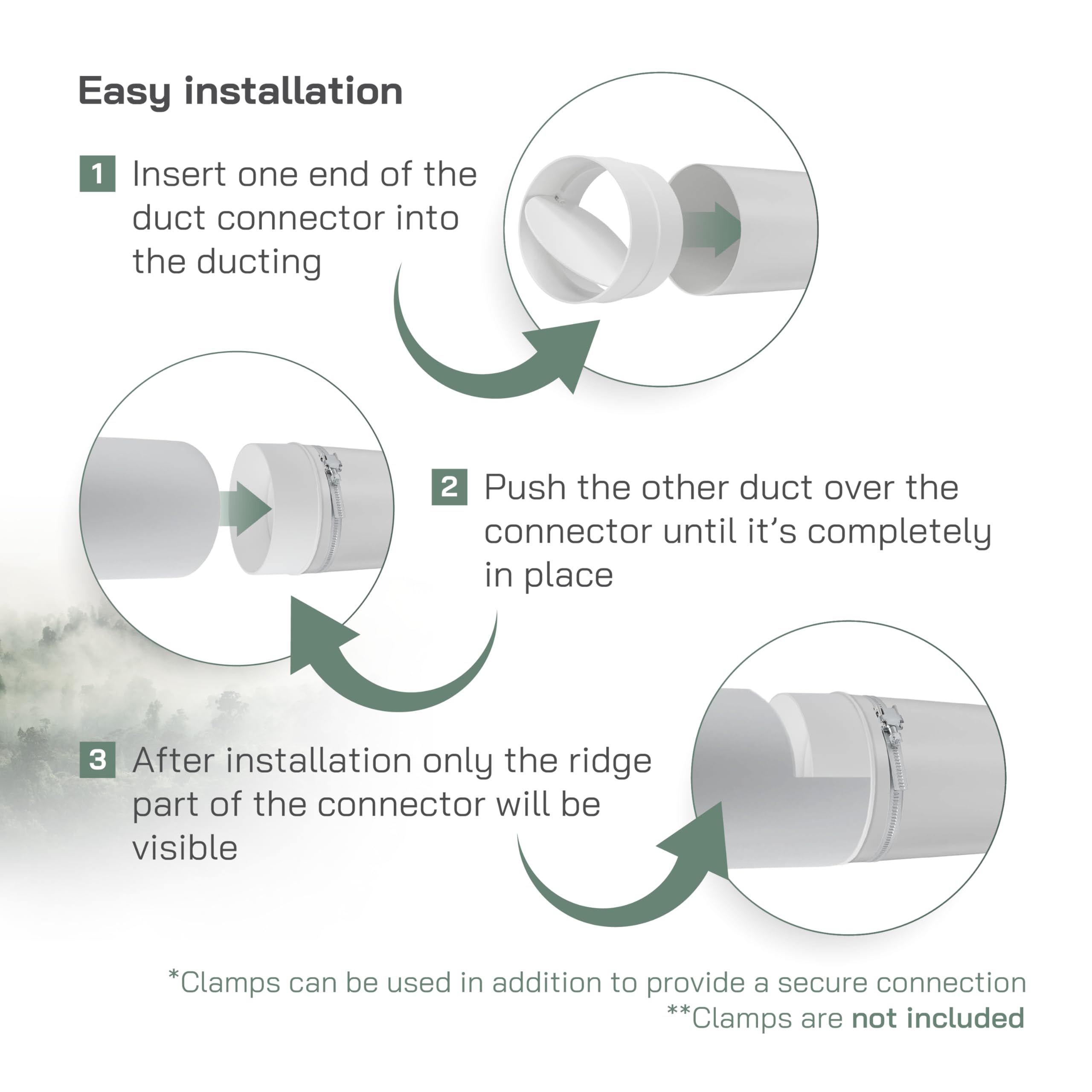 Vent Systems 4'' Inch Backdraft Damper - Backdraft Shutter - ABS Plastic Inline Duct Connector Draft/Backflow Blocker - One-Way Airflow Ducting Insert - HVAC Exhaust Connector with Valve - Image 5
