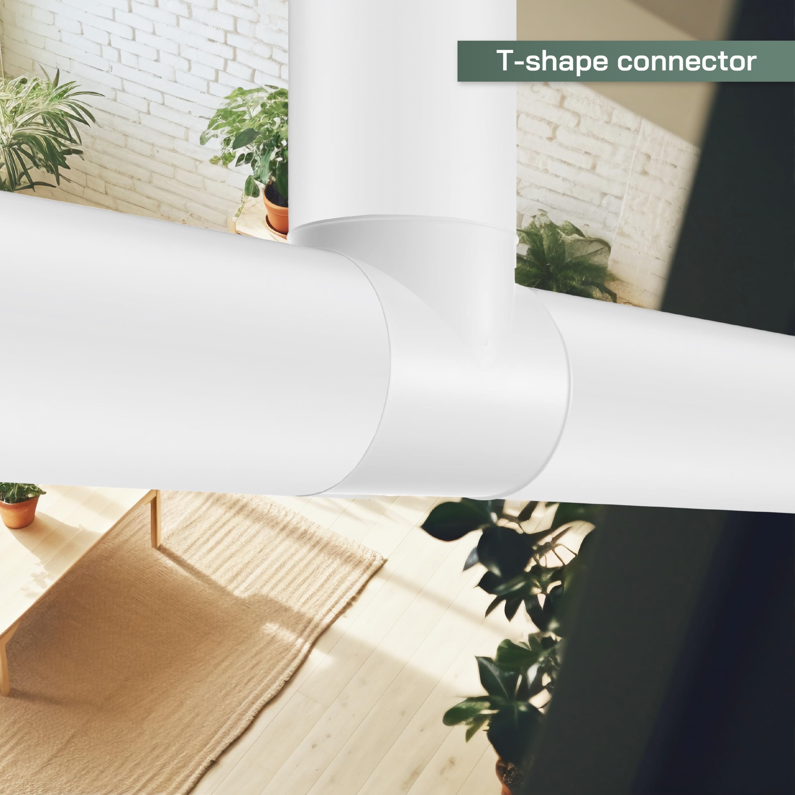 Vent Systems 4 Inch Duct Connector 3 Way Hose Adapter/Splitter for Hose T-Shape Round Pipe Connector- Extractor Fan - Duct Hose Dryer Vent T Connector - 4 Inch 3 Way Fitting - Duct Splitter - Image 5