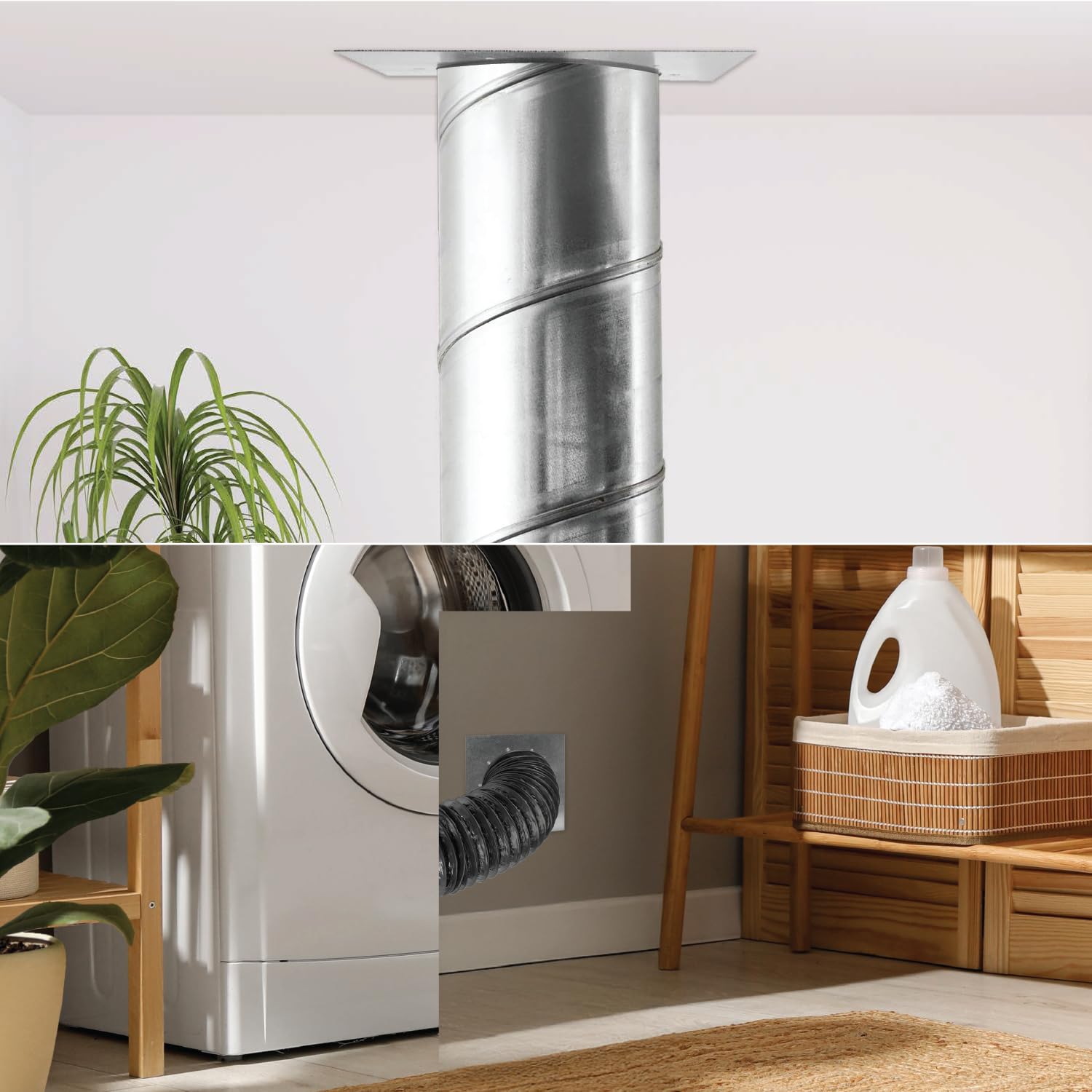 Vent Systems 4" Inch Duct Connector Flange with Square Spigot Wall Plate – Dryer Vent Adapter and Mounting Plate – Ideal for Seamless HVAC Ductwork Connections, Exhaust Fans, and Airflow Management - Image 5