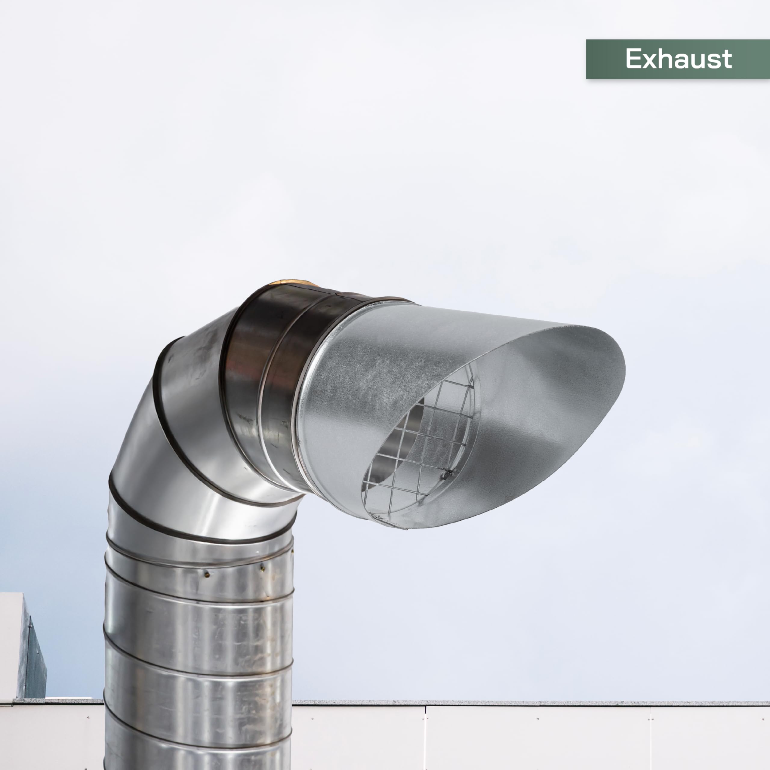 Vent Systems 4" Inch Galvanized Steel Duct Vent Cap - Vent Cover for Ducting - Exhaust Duct Pipe Cover with Hood - Dryer Vent Cover - Mesh Screen - Duct/HVAC Air Vent Deflector Plug - End Cap - Image 5