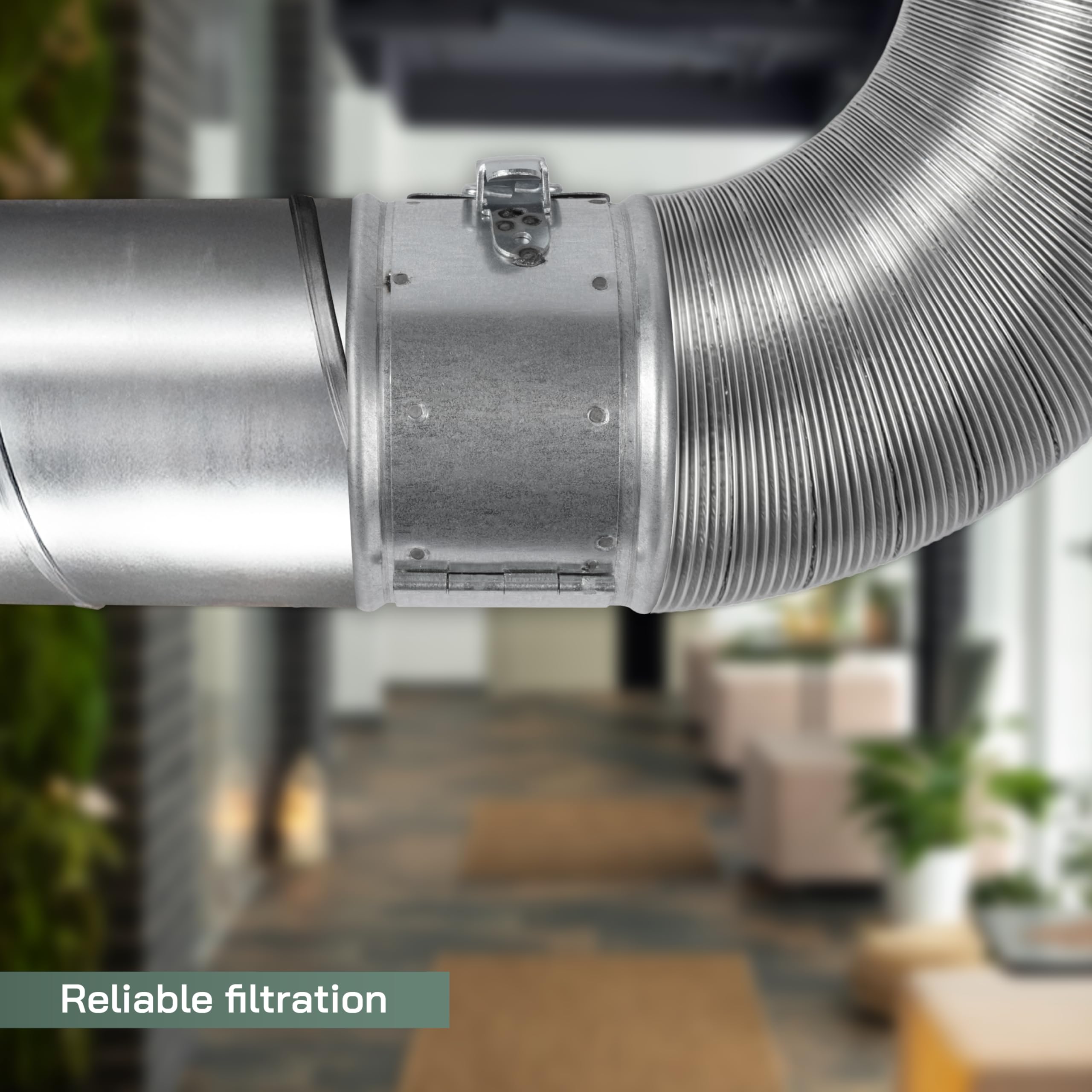 Vent Systems 4" Inch Inline Air Filter - Duct Filter - G4 Class Filtration Purifier System with Steel Mesh Screen - Air Vent Filters for Dust Collection/Air Purification - Rigid/Flexible Vent Hose - Image 3