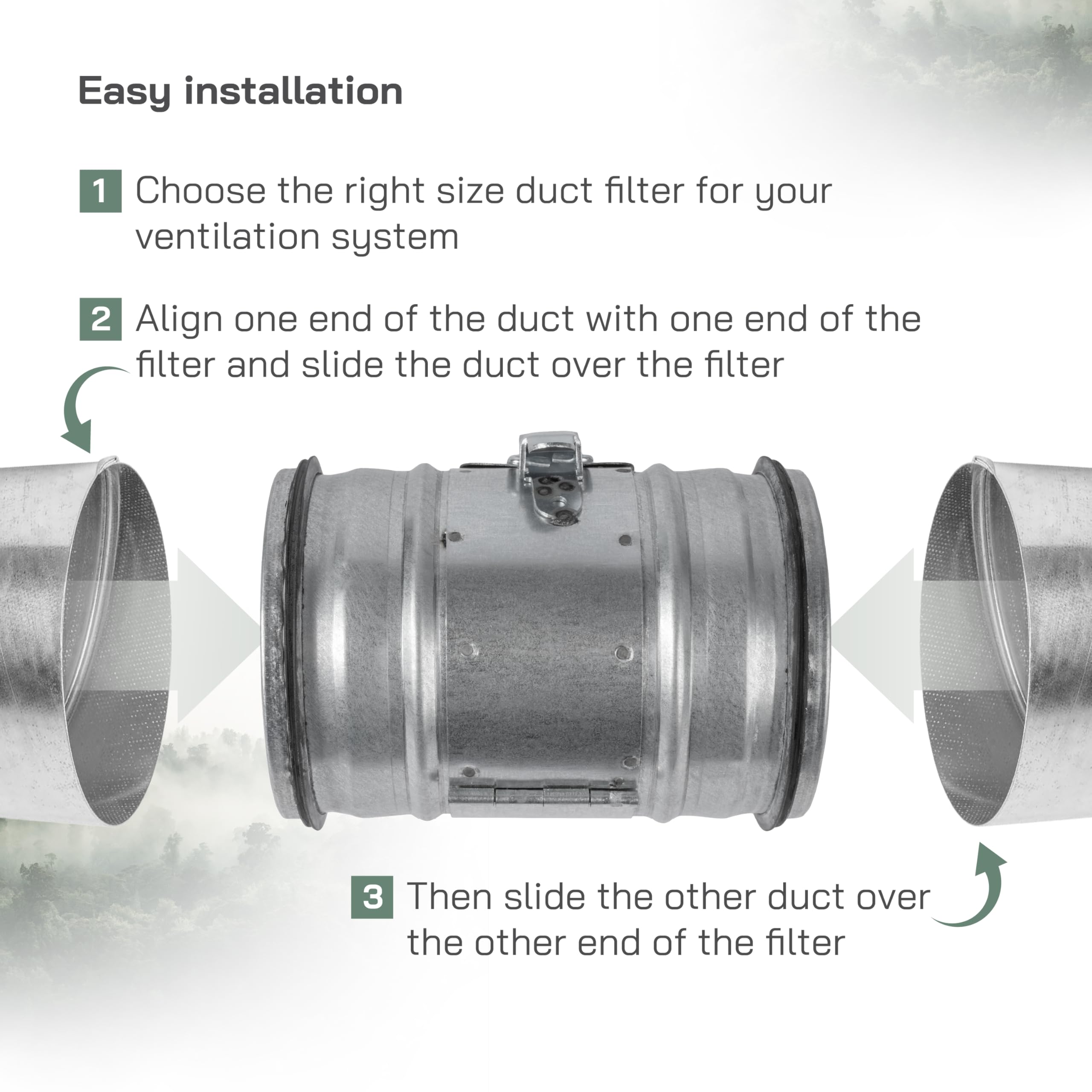 Vent Systems 4" Inch Inline Air Filter - Duct Filter - G4 Class Filtration Purifier System with Steel Mesh Screen - Air Vent Filters for Dust Collection/Air Purification - Rigid/Flexible Vent Hose - Image 5