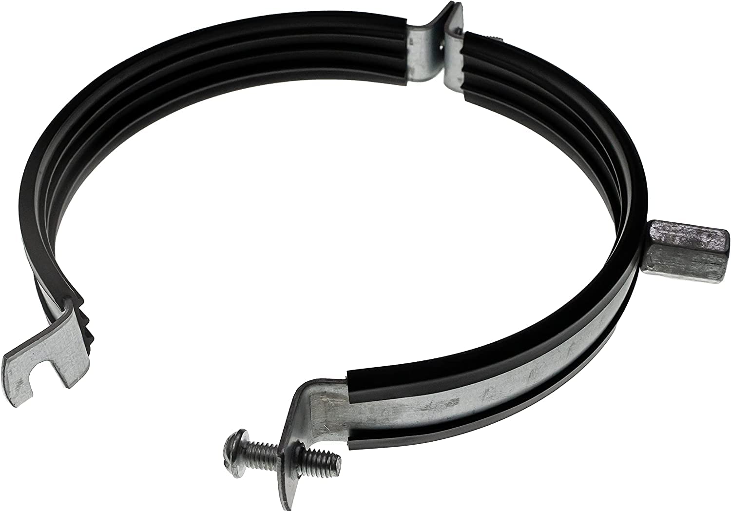 Vent Systems 4" Inch Pipe Clamp – 5 Pack – Heavy-Duty Galvanized Steel Duct Clamps with Rubber Lining for Noise Reduction – Adjustable HVAC Ventilation Pipe Hanger Brackets for Wall or Ceiling Mount - Image 7