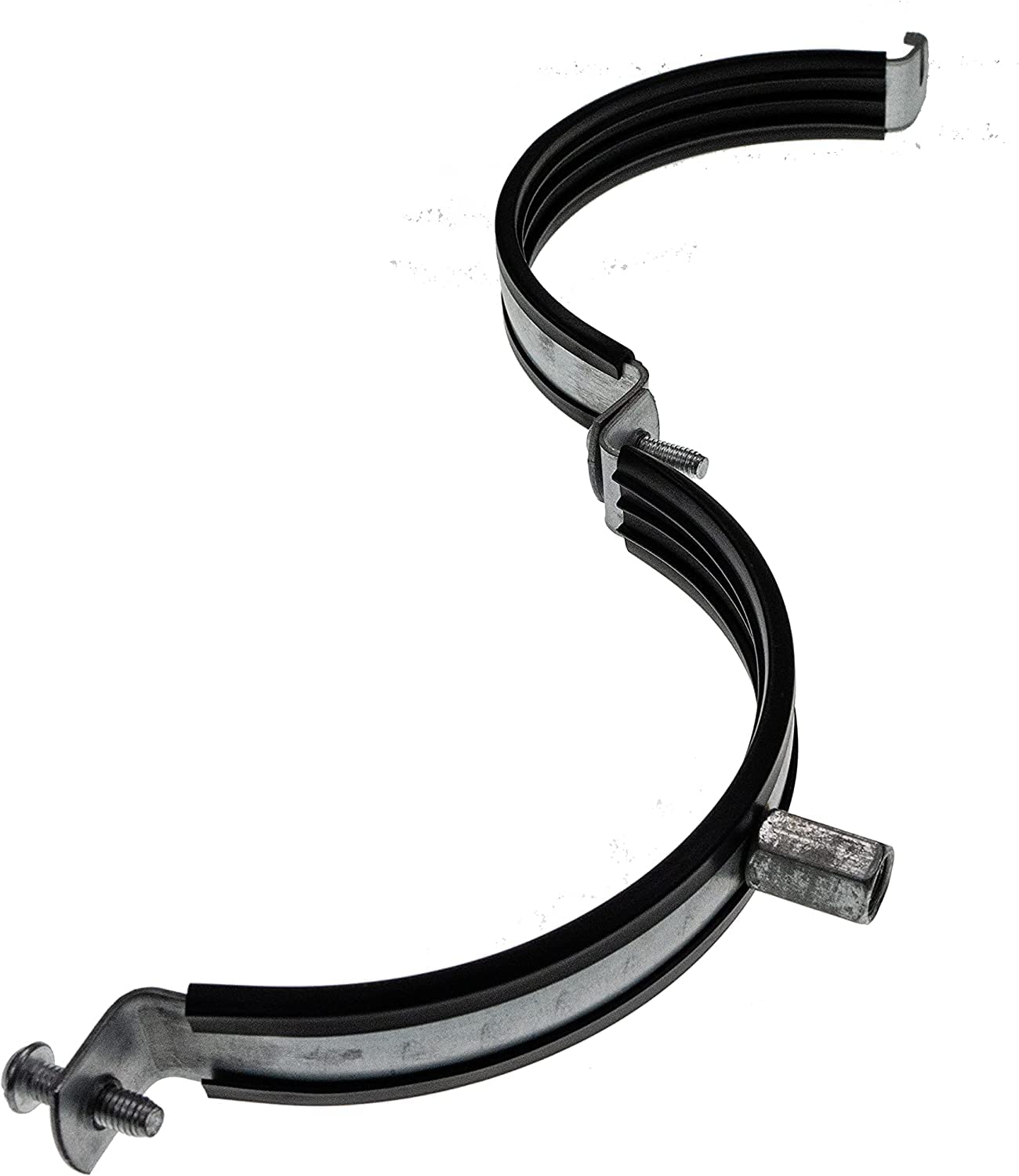 Vent Systems 4" Inch Pipe Clamp – 5 Pack – Heavy-Duty Galvanized Steel Duct Clamps with Rubber Lining for Noise Reduction – Adjustable HVAC Ventilation Pipe Hanger Brackets for Wall or Ceiling Mount - Image 8