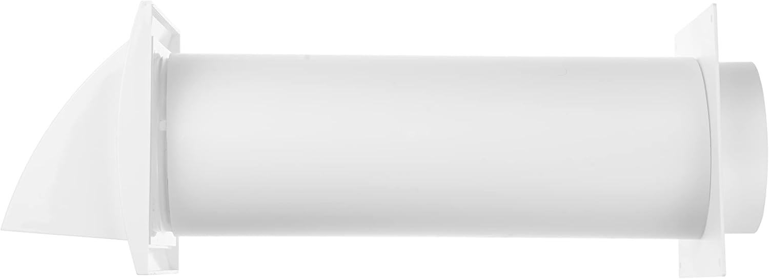 Vent Systems 4'' Inch Plastic Adjustable Through Wall Ventilation Kit - Dryer Vent Kit - Ventilation Tube With Exhaust Hood Vent Cover And Duct Connector - Built In Gravity Damper in Exhaust Hood - Image 7