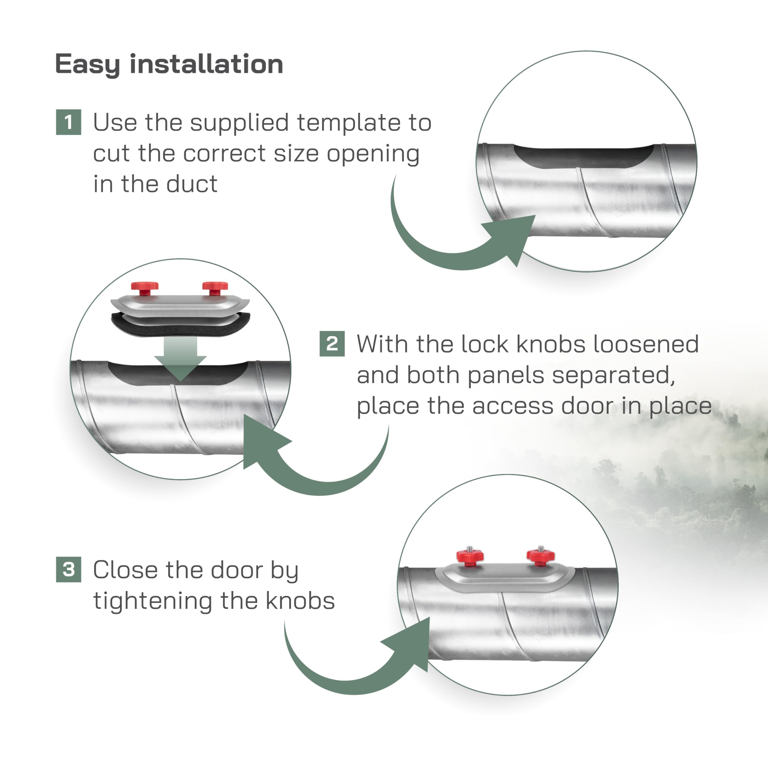 Vent Systems 4" Inch Round Duct Access Door with Rubber Gasket - Galvanized Steel Ducting Cover with Airtight Seal - Duct Opening Maintenance Access Door - Duct Seal with EPDM Gasket/Knob - Image 4