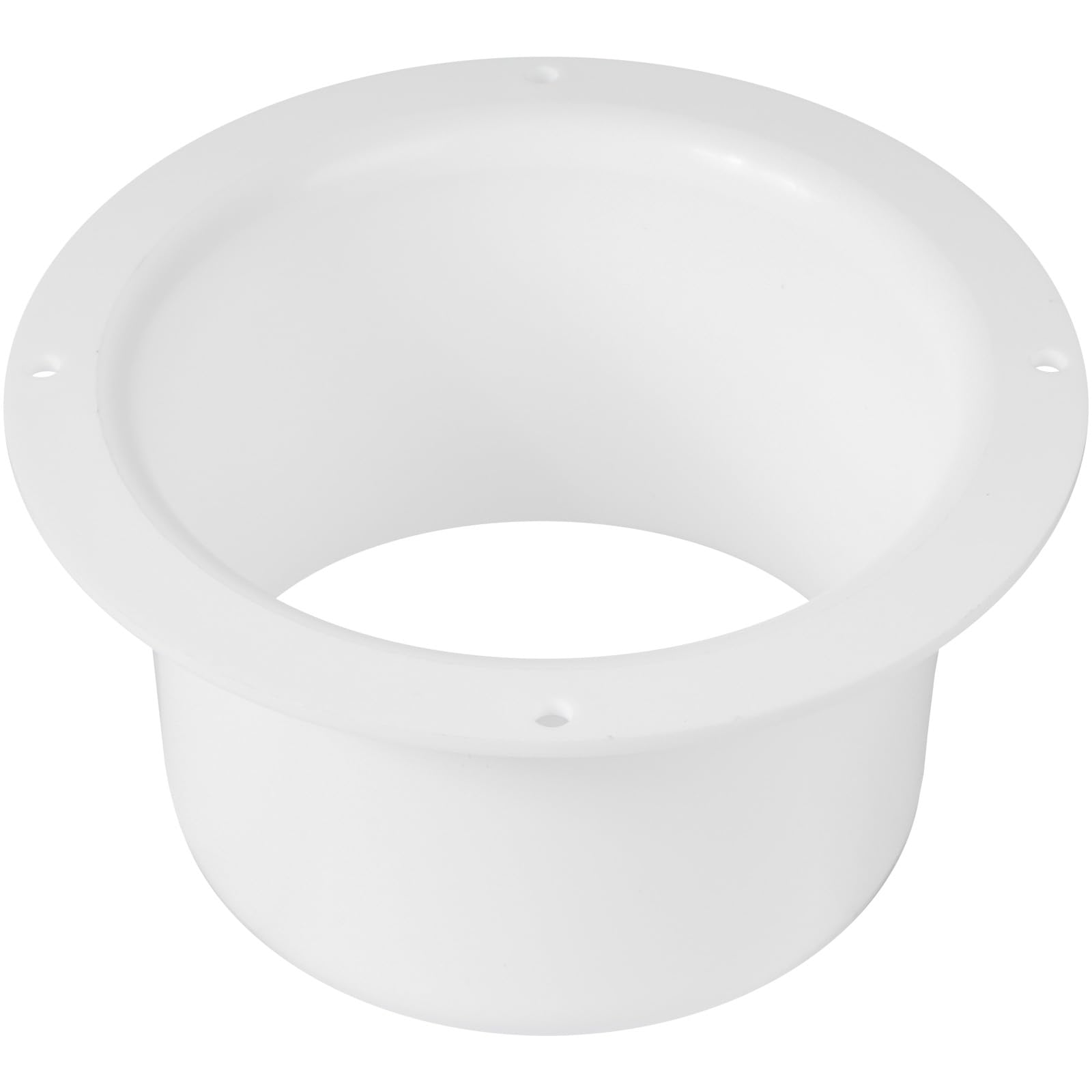 Vent Systems 4" Inch White Air Vent Duct Connector Flange - HVAC Plastic Vent Pipe Adapter with Mounting Plate - Round Straight Wall Mount Plate for Home Exhaust Fan, Bathroom, Kitchen Ventilation - Image 6