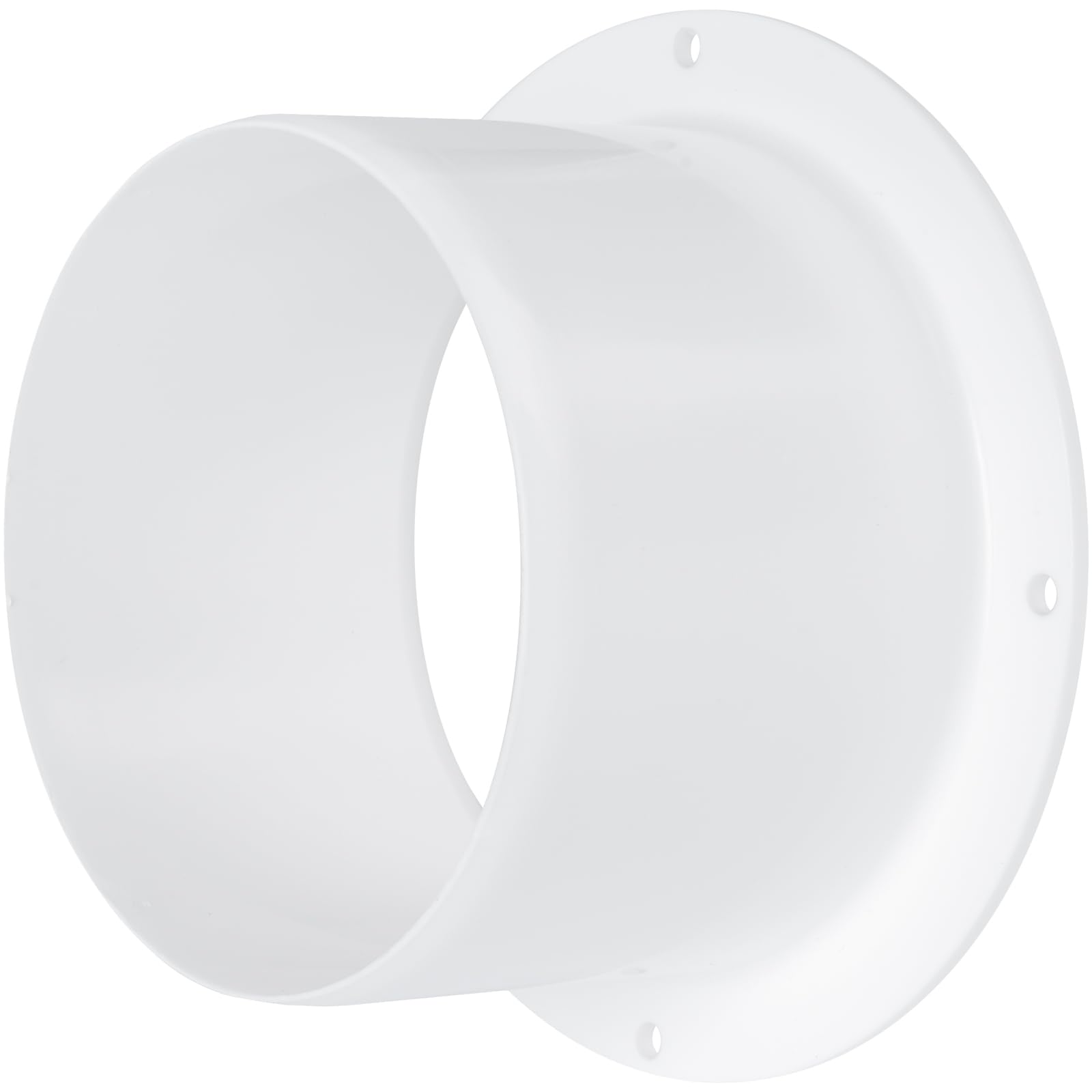 Vent Systems 4" Inch White Air Vent Duct Connector Flange - HVAC Plastic Vent Pipe Adapter with Mounting Plate - Round Straight Wall Mount Plate for Home Exhaust Fan, Bathroom, Kitchen Ventilation - Image 7