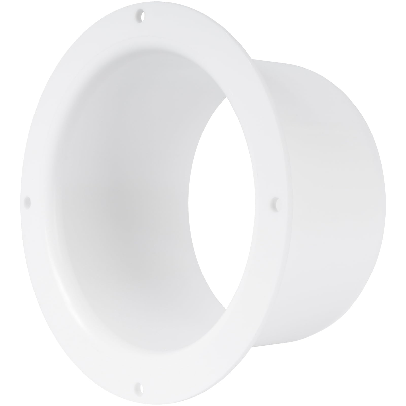 Vent Systems 4" Inch White Air Vent Duct Connector Flange - HVAC Plastic Vent Pipe Adapter with Mounting Plate - Round Straight Wall Mount Plate for Home Exhaust Fan, Bathroom, Kitchen Ventilation - Image 8