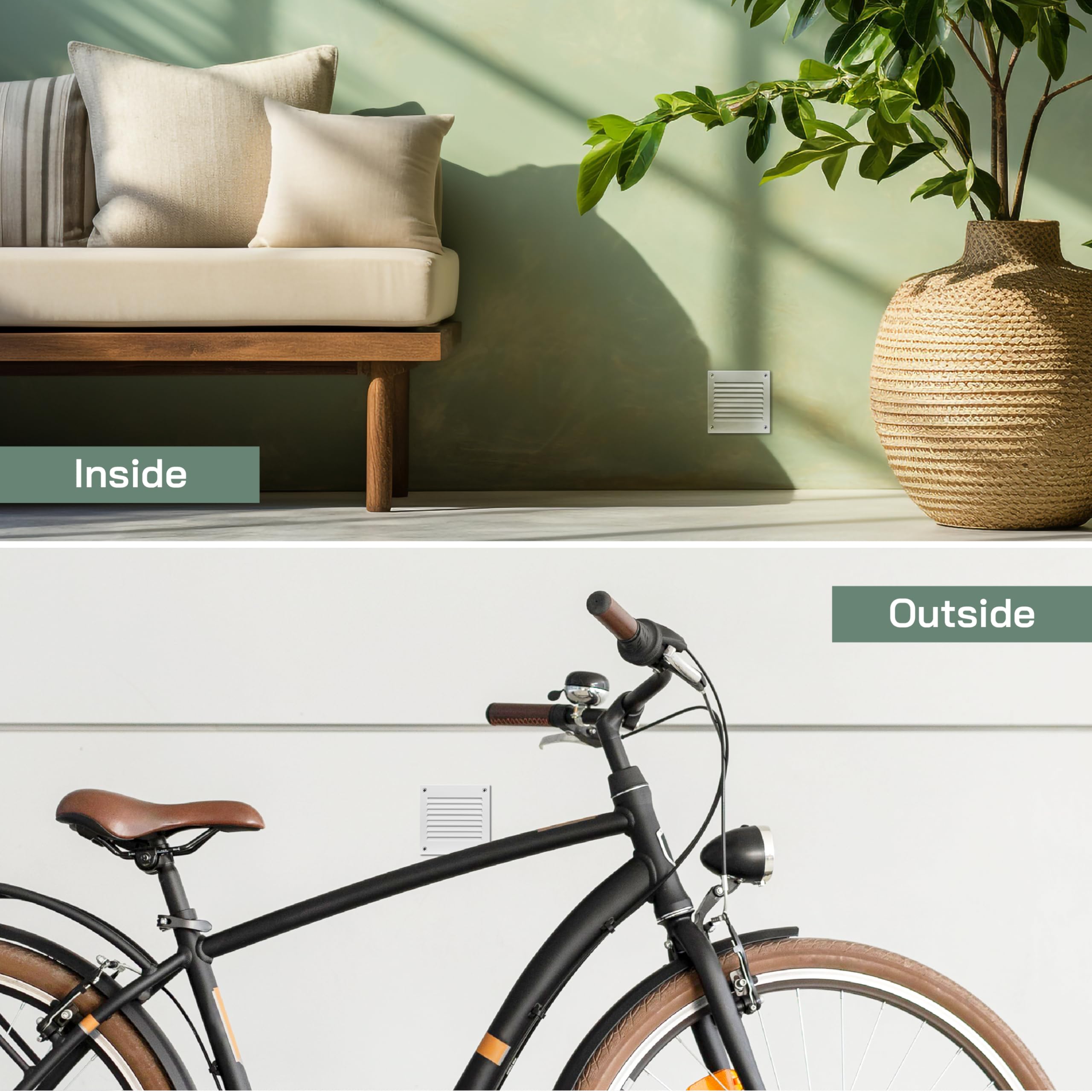 Vent Systems 4'' x 4'' Inch (Overall Dimensions) - White Air Vent Cover Metal Air Return Grill with Built in Mesh Screen HVAC Vent Duct Cover for Home Improvement - Exhaust, HVAC Ducting Ventilation - Image 5