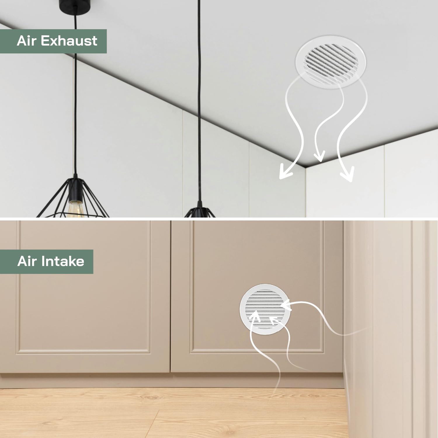 Vent Systems 5'' Inch - Pack of 10 - White Soffit Vent Cover - Round Intake or Exhaust Air Vent Louver with Screen Mesh - Air Supply HVAC Ventilation for Bathroom, Home Office, Kitchen - Image 5