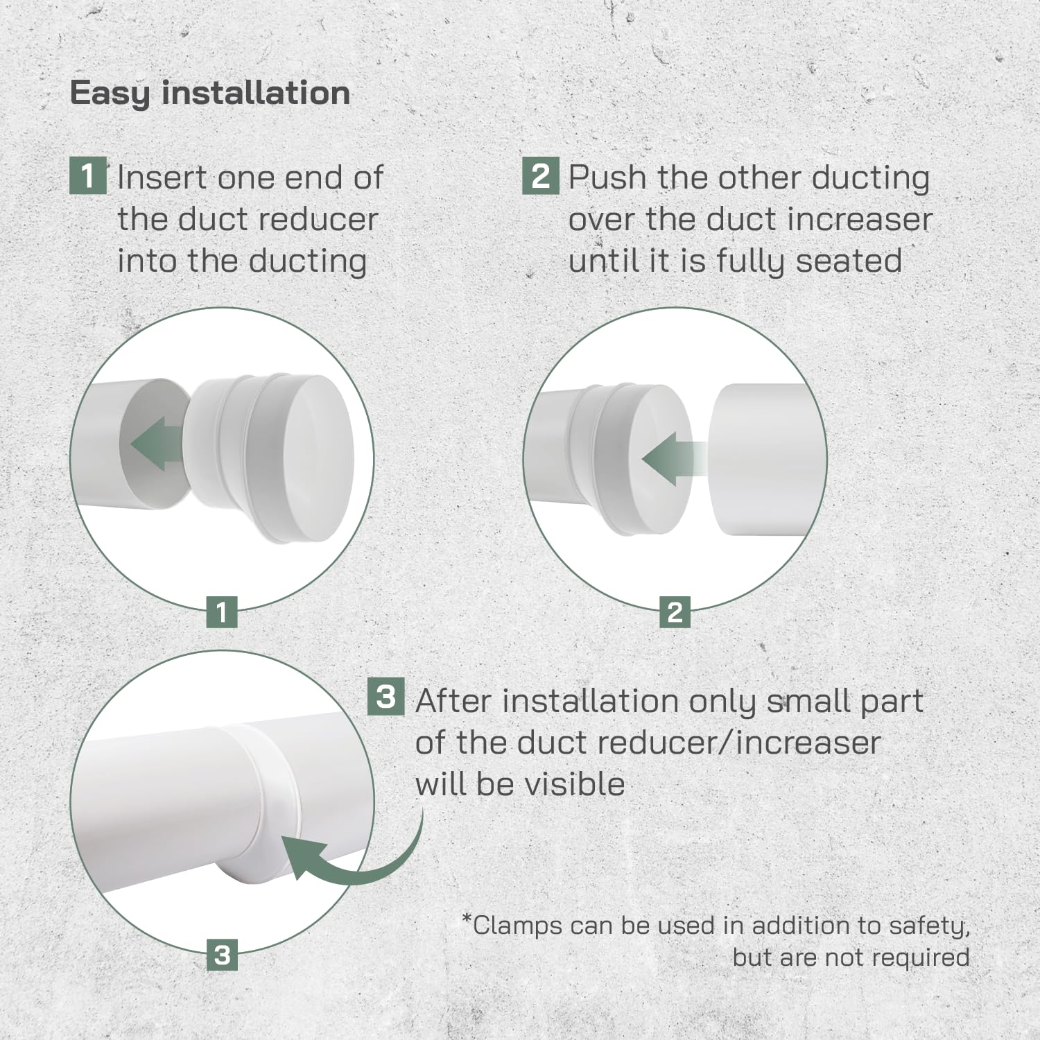 Vent Systems 5" Inch to 4" Inch Duct Reducer Adapter – Round Plastic HVAC Pipe Connector Fitting for Exhaust Vents, Dryer Duct in Bathroom, Kitchen, Home - Durable Ventilation Reducer for Indoor Use - Image 4