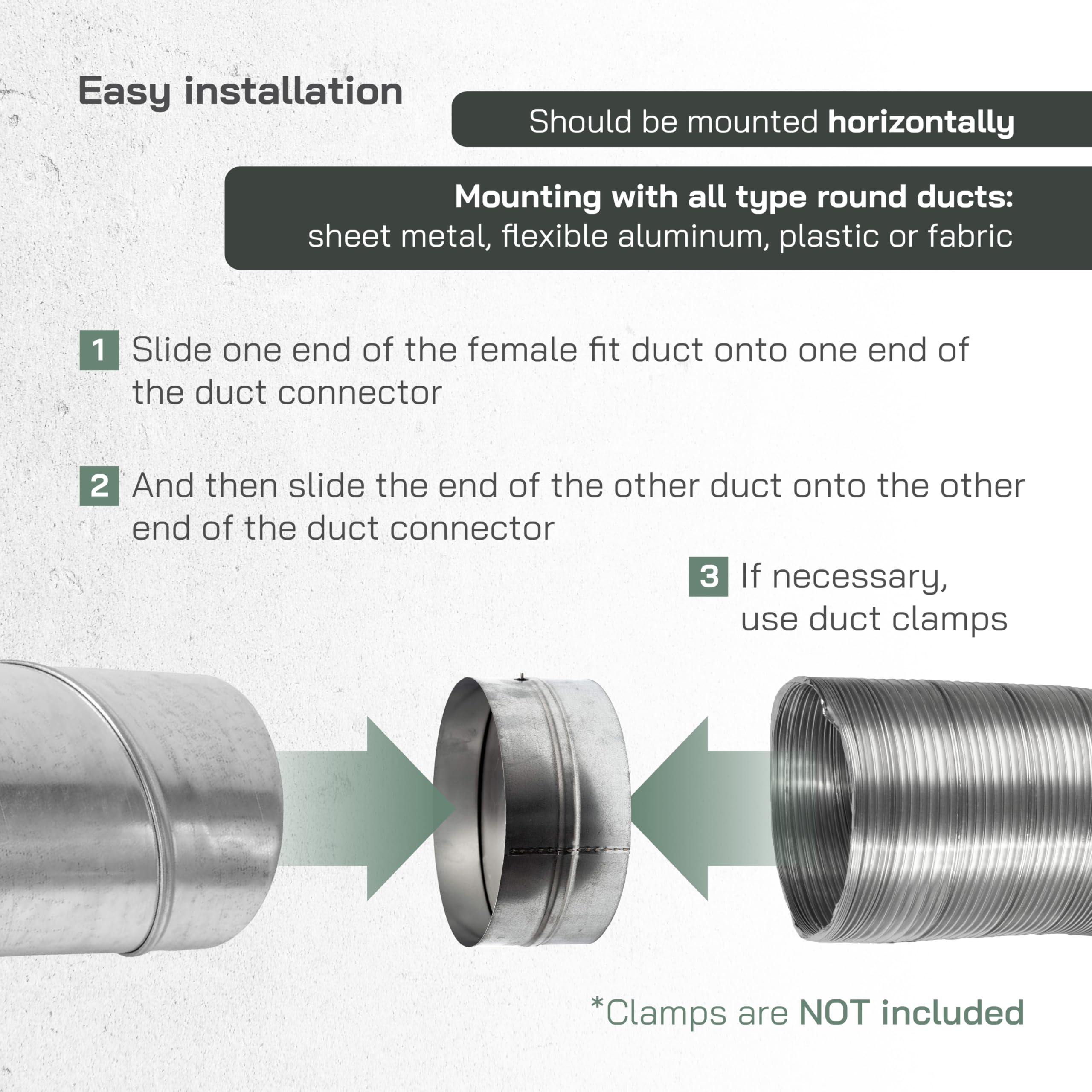 Vent Systems 6" Inch Backdraft Damper – Galvanized Steel Inline Duct Shutter with Heavy-Duty Spring-Loaded Flap and Rubber Seal – One-Way Airflow Blocker for Heating, Cooling and Exhaust Systems - Image 4