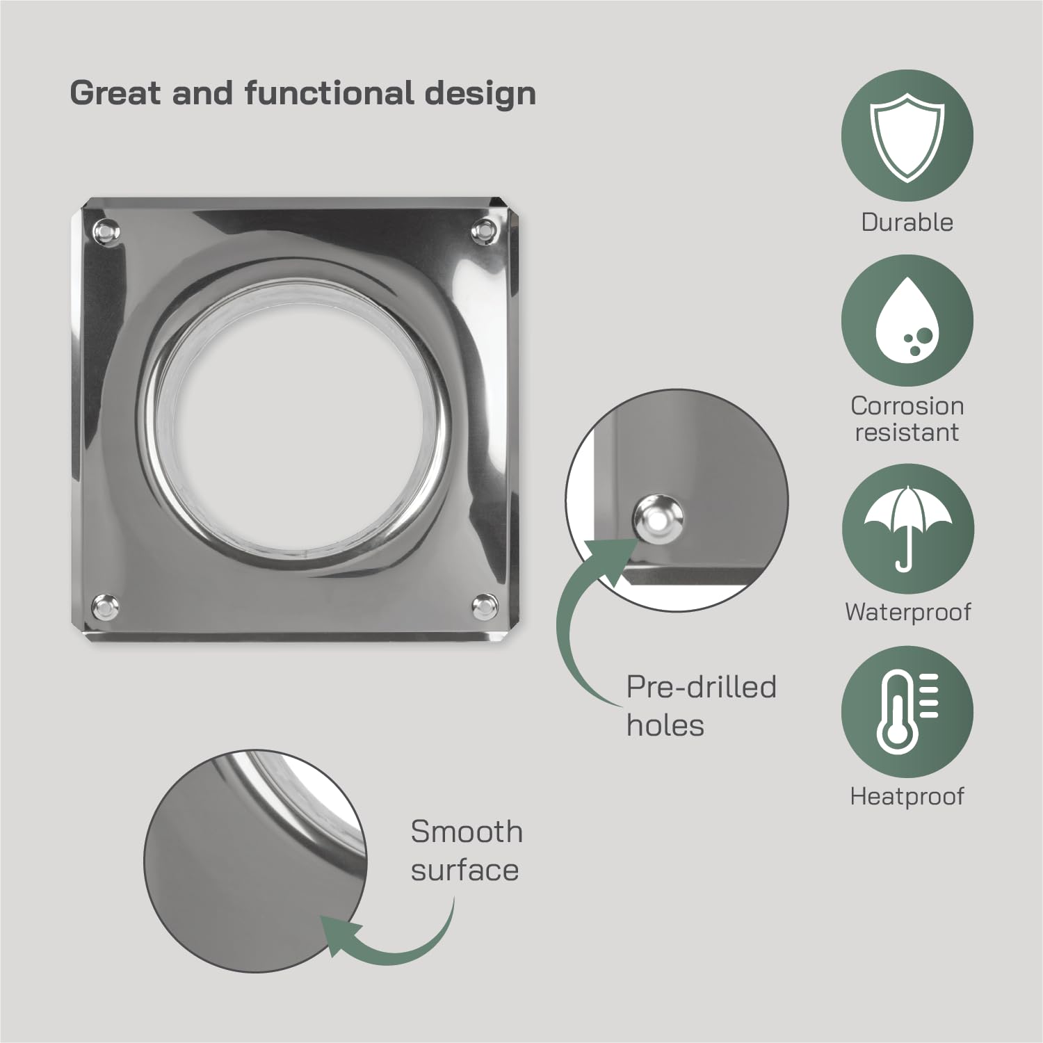Vent Systems 6" Inch Stainless Steel Chimney Top Plate - Base Mount for Flue Cap or Cowl - Square to Round Roof Cover Flange - Steel Plate Cover for Chimneys - Image 4