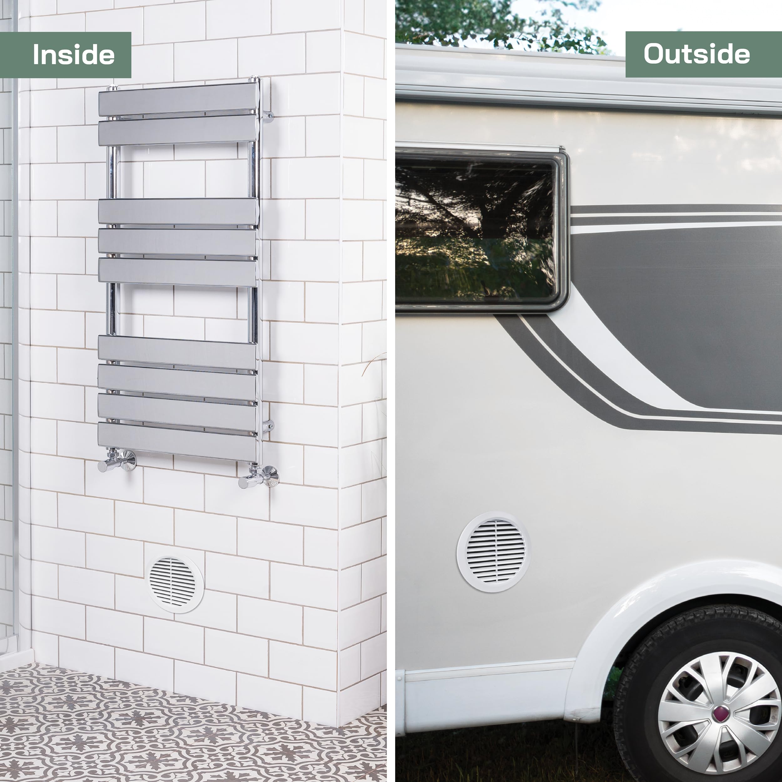 Vent Systems 6'' Inch - White - Soffit Vent Cover - Round Air Vent Louver - Grill Cover - Built-in Mesh Screen - HVAC Vents for Bathroom, Home Office, Kitchen - Plastic Gable Vent - Image 5