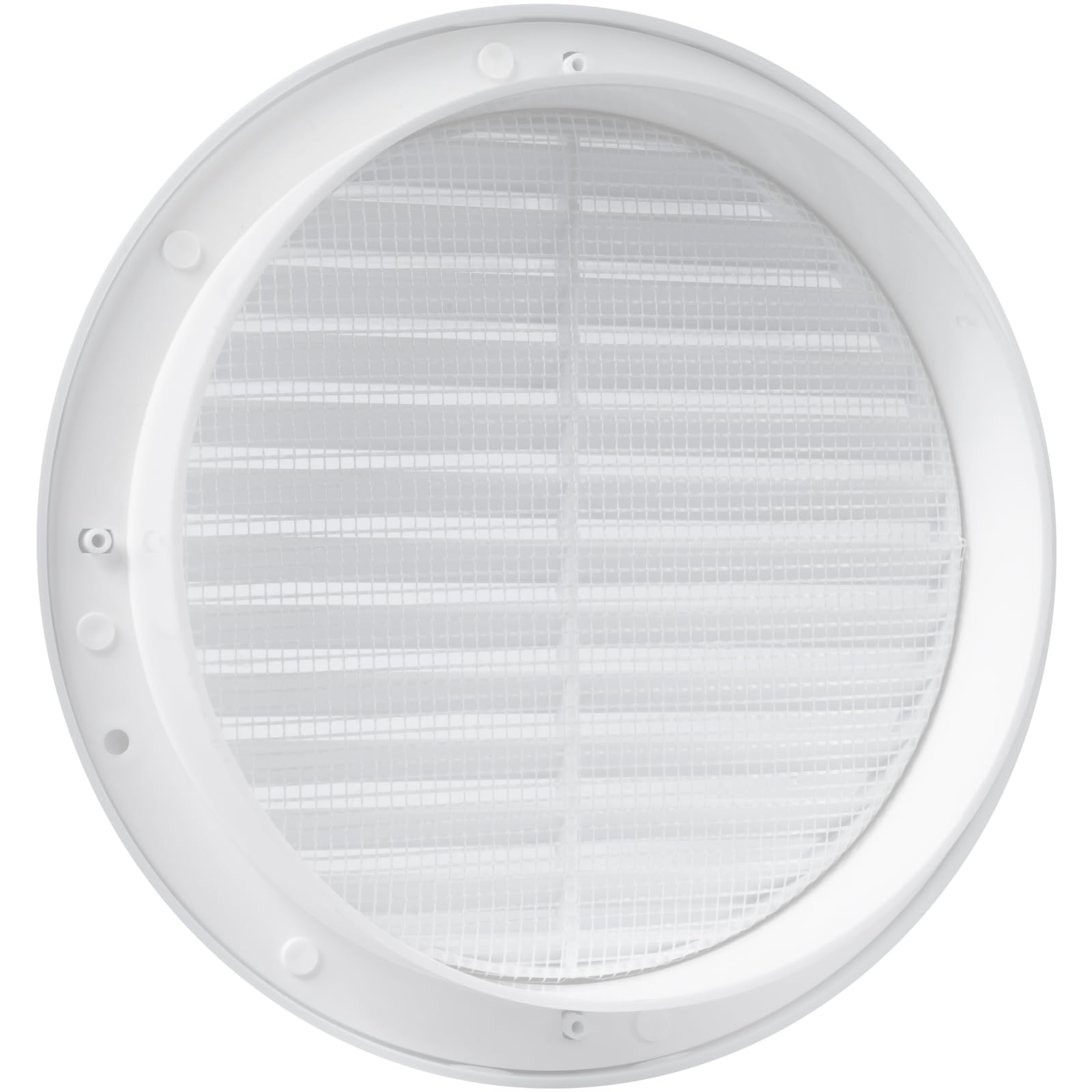 Vent Systems 6'' Inch - White - Soffit Vent Cover - Round Air Vent Louver - Grill Cover - Built-in Mesh Screen - HVAC Vents for Bathroom, Home Office, Kitchen - Plastic Gable Vent - Image 6