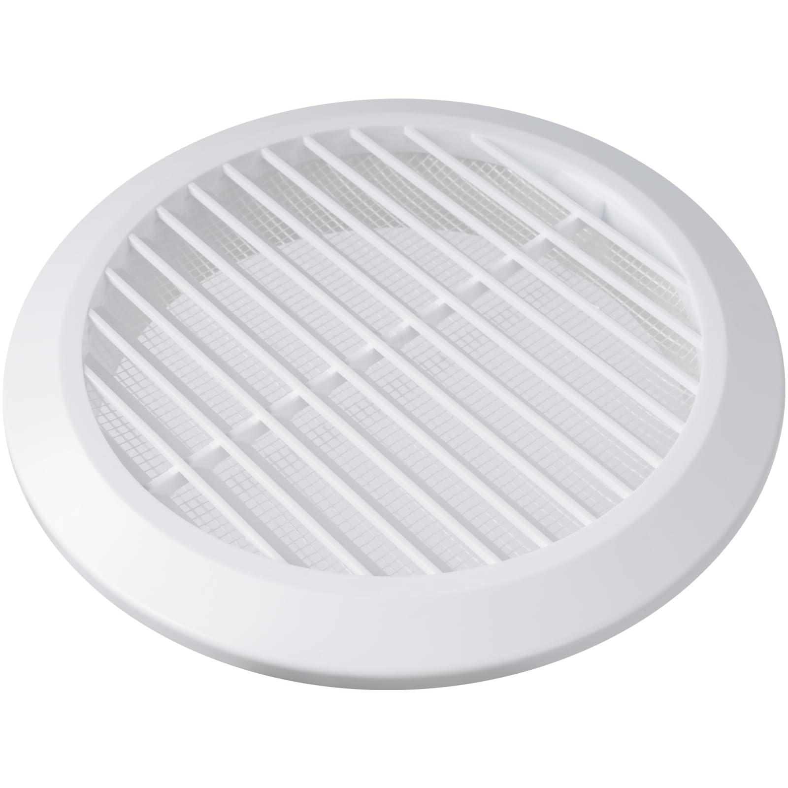 Vent Systems 6'' Inch - White - Soffit Vent Cover - Round Air Vent Louver - Grill Cover - Built-in Mesh Screen - HVAC Vents for Bathroom, Home Office, Kitchen - Plastic Gable Vent - Image 8