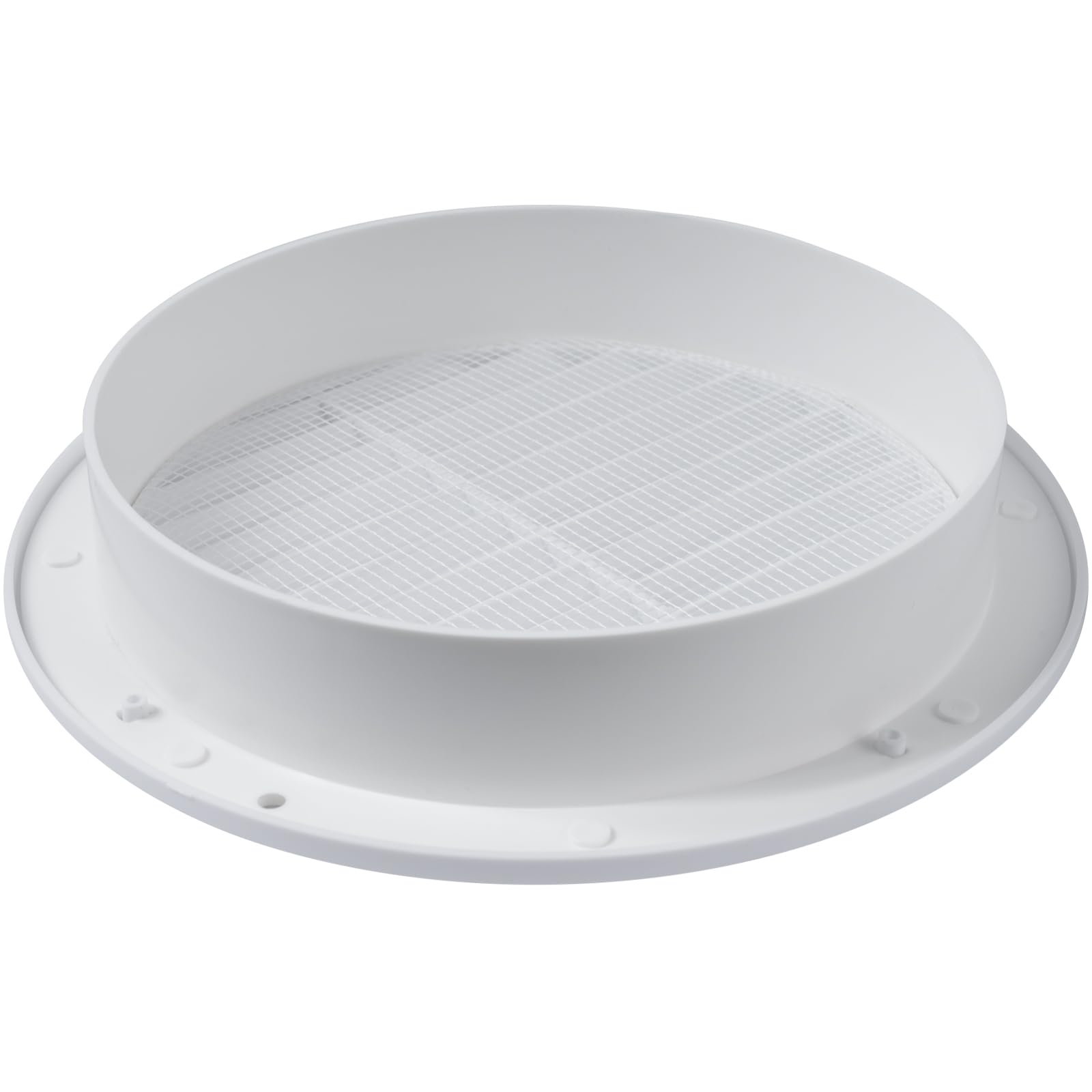 Vent Systems 6'' Inch - White - Soffit Vent Cover - Round Air Vent Louver - Grill Cover - Built-in Mesh Screen - HVAC Vents for Bathroom, Home Office, Kitchen - Plastic Gable Vent - Image 9