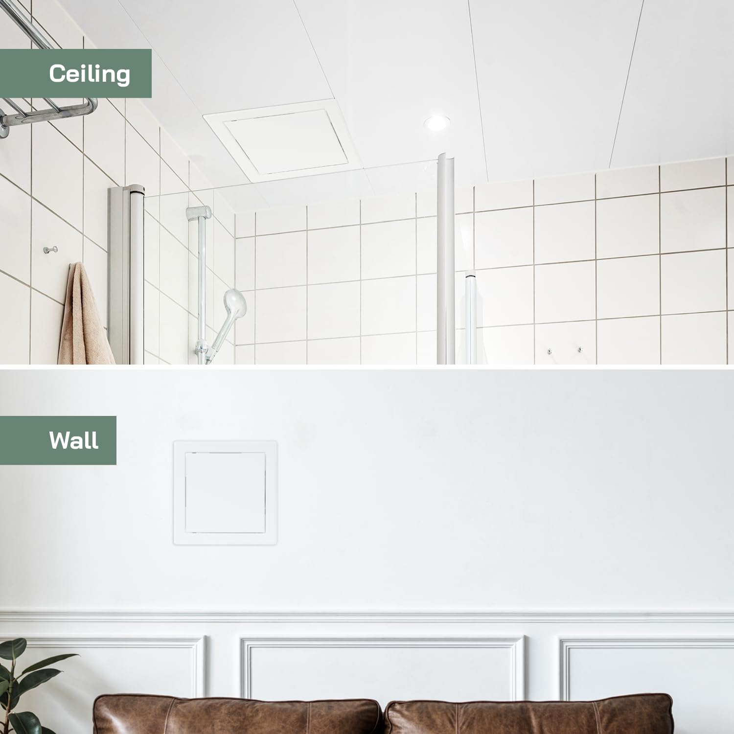 Vent Systems 6'' x 6'' Inch White Metal Access Panel with Click Function - Easy Access Doors - Access Panel for Drywall, Wall, Electrical and Plumbing Service Door - Image 3