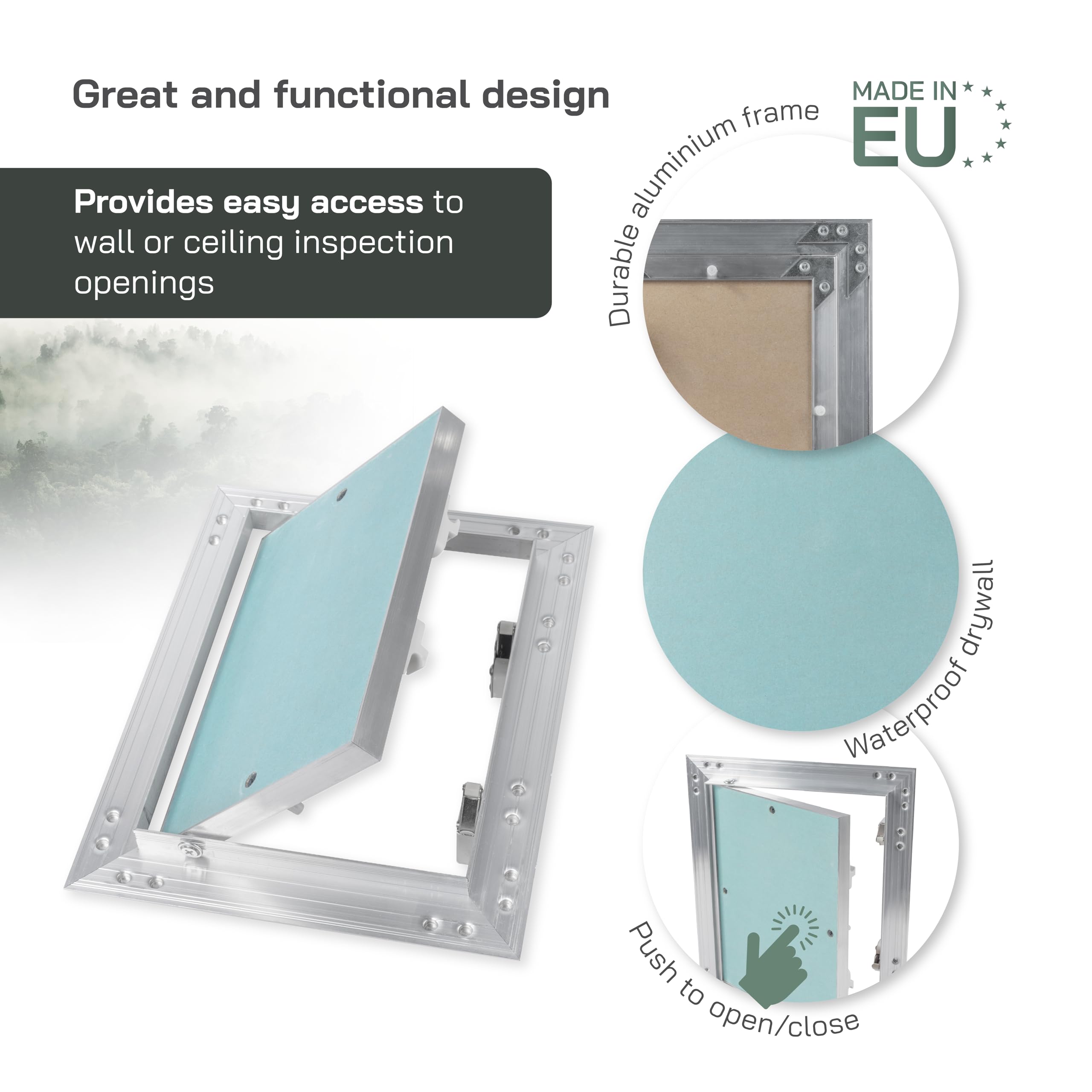 Vent Systems 6" x 8" Inch Access Panel - Drywall, Wall, Electrical, Plumbing Cover Plate - Ceiling, Wall Mount Drywall Access Panel - Metal Crawl Space Door for Home, Garage, Basement, Attic - Image 3