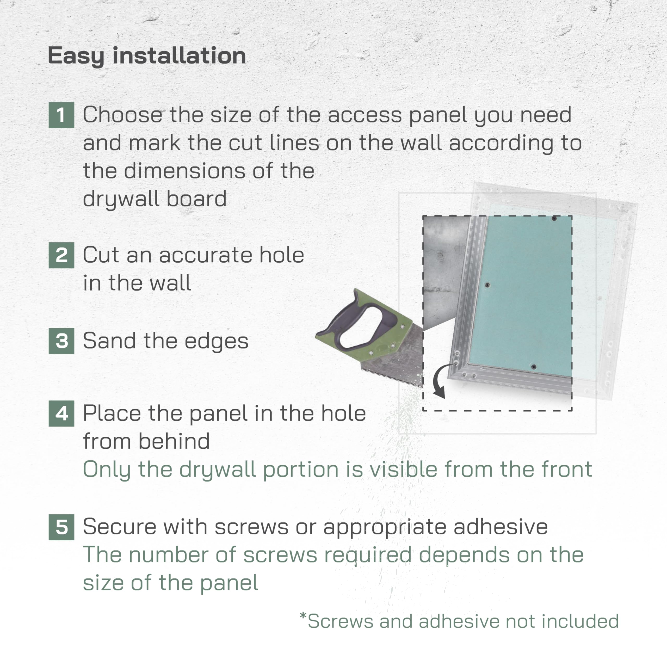 Vent Systems 6" x 8" Inch Access Panel - Drywall, Wall, Electrical, Plumbing Cover Plate - Ceiling, Wall Mount Drywall Access Panel - Metal Crawl Space Door for Home, Garage, Basement, Attic - Image 4